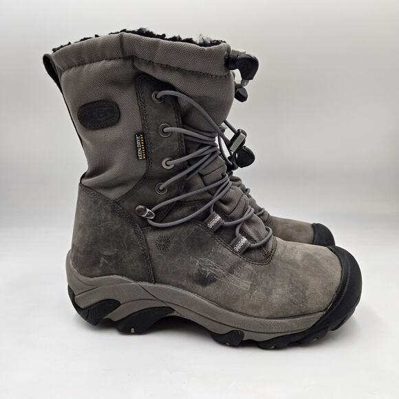 Keen Wilma Women’s 200 Gram Insulated Gray Leather Snow Boots Size 6.5 US - Picture 1 of 8